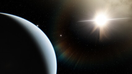 Naklejka premium Abstract planets and space background 3d illustration