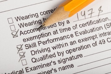 Fototapeta premium Pencil Lying on the Test