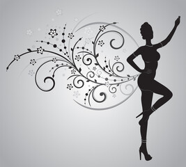 Silhouette of a dancing girl