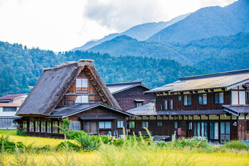 岐阜県白川郷　秋の風景