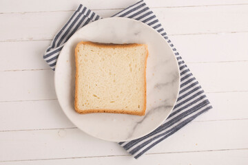 toast bread on wooden white boards