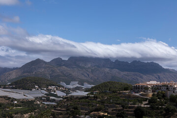 Fototapeta premium Aerial view of the Montserrat mountains on a beautiful spring day, Catalonia, Spain