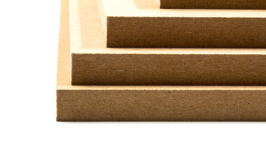 Gradually arranged mdf tables on a white background.