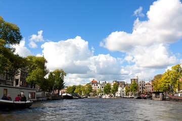 Fototapeta na wymiar Boats and Buildings on a Canal