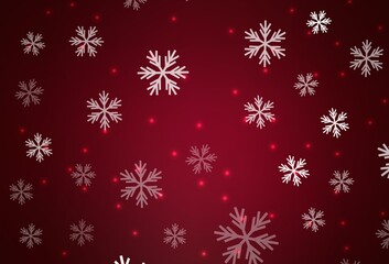 Dark Purple vector background with xmas snowflakes, stars.