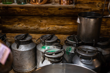 Some old utensils in an old and rural kitchen