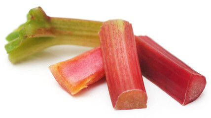 Fresh rhubarb stalks
