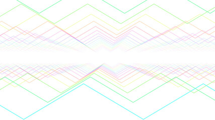 Wave Neon lines rainbow colored 3D illustration background