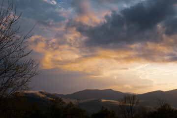 Fototapeta na wymiar Landscape at sunset in Tuscany