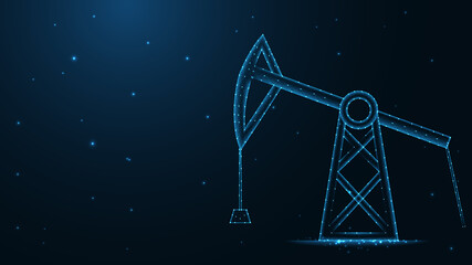 Oil pump line connection. Low poly wireframe design. Abstract geometric background. vector illustration.