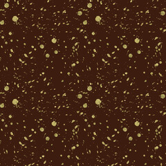 Gold foil abstract texture, glitter Polka dot seamless wallpaper, Glitter spangles wallpaper on brown background, For gift card, wrapping, certificate, wedding, textile