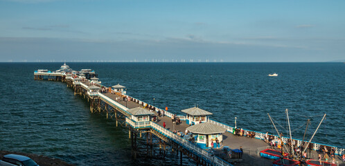 Llandudno pier in Wales during the morning ,United Kingdon