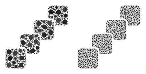 Vector covid-2019 mosaic blockchain designed for hospital projects. Mosaic blockchain is based on icon and it is made of biohazard flu pathogen icons. Mosaic blockchain created with bacilla icons.