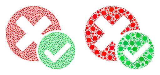 Vector covid mosaic true negative designed for vaccination wallpapers. Mosaic true negative is based on icon and it is constructed with biohazard covid viral items.