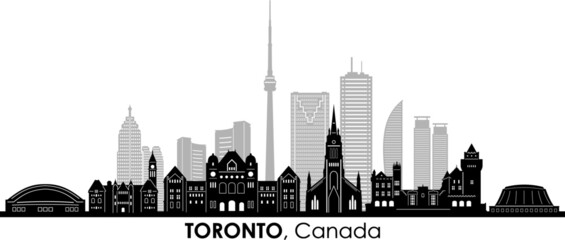 TORONTO Canada Ontario City Skyline Vector - 460179154