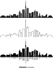 TORONTO Canada Ontario City Skyline Vector - obrazy, fototapety, plakaty