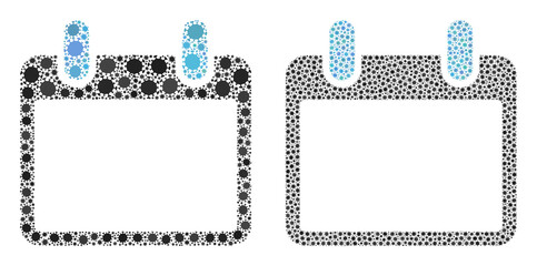 Vector covid-2019 collage calendar leaf constructed for clinic illustrations. Mosaic calendar leaf is based on icon and it is organized with biohazard coronavirus infection icons.