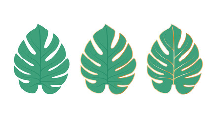 Monstera Leaf, Monstera Leaf Icon, Monstera Deliciosa, Houseplant, Trendy Leaves, Green Plant, Green Leaf, Vector Illustration Background