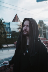 Fototapeta premium person in a hood