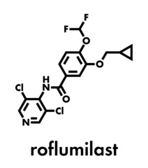 Roflumilast COPD drug molecule (PDE4 inhibitor). Skeletal formula.
