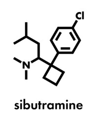 Fototapeta premium Sibutramine obesity drug molecule. Skeletal formula.