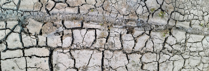 Dry soil parched by the summer heat