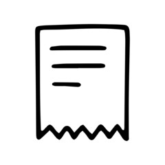 receipt line vector doodle simple icon design