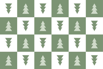 background  with green white christmas trees  for wrapping paper design, seamless pattern