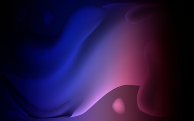 Dark Pink, Blue vector background with liquid shapes.