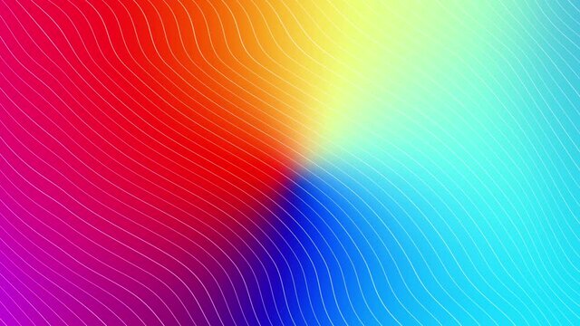 Bright abstract background with wavy lines, blurred gradient, motion design with line art, disturbed mix of colours