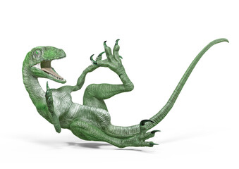 deinonychus is falling after fight