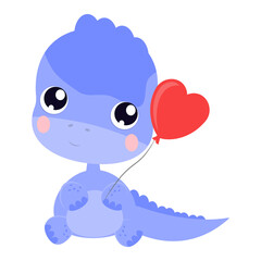 Cute animal. Hand drawn characters Vector dinosaur