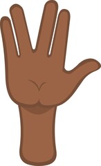 Obraz premium Vector emoticon illustration of a brown hand doing the classic vulcan greeting