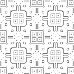 Vector pattern with symmetrical elements . Repeating geometric tiles from striped elements.Monochrome stylish texture.Black and white pattern for wallpapers and backgrounds. 