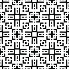 Seamless vector pattern in geometric ornamental style. Black pattern.