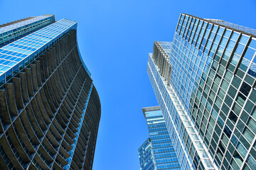 Modern high rise buildings and a blue sky  © Sean Davis