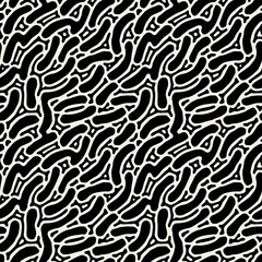 Vector seamless pattern. Monochrome organic shapes. Stylish wormy print. Abstract natural texture. Hand drawn abstract background. Can be used as swatch for illustrator. 