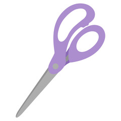 ハサミ（紫）　カット　文房具　雑貨　イラスト　アイコン