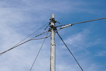 Old light pole and electric current