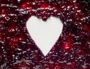Top view of a delicious raspberry jam texture