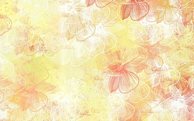 Light Red, Yellow vector elegant pattern with flowers.