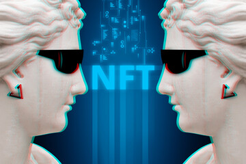 Modern concept of digital art NFT or non-fungible token