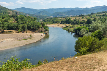 Fototapeta na wymiar Arda River meander near town of Madzharovo, Bulgaria
