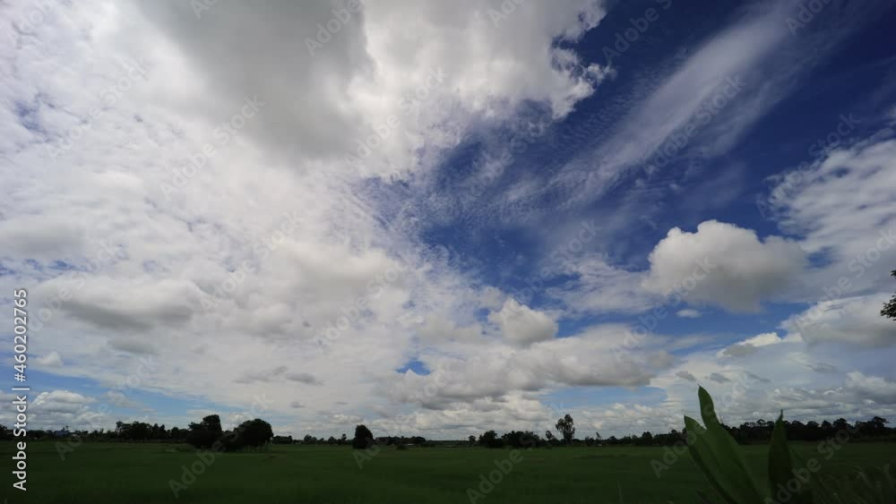 Canvas Prints clouds move smoothly in the blue sky. beautiful clouds flying in the air. time-lapse.