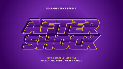 After shock editable text effect in modern 3d style