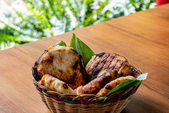 Arepas of peeled corn with fresh cheese traditional from the Tenza valley