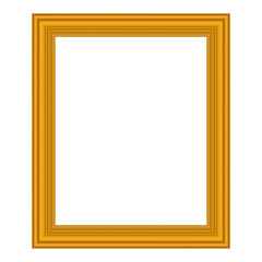 Squared golden vintage wooden frame for your design. Vintage cover. Place for text. Vintage antique gold beautiful rectangular frames for paintings or photographs. Template vector illustration