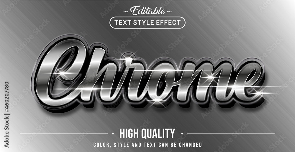 Aufkleber editable text style effect - chrome text style theme.