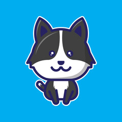 Cute dog chibi animal character