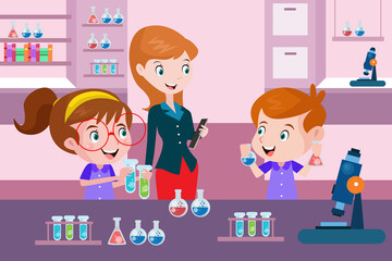 Science Lesson For Kids - Kids Illustration